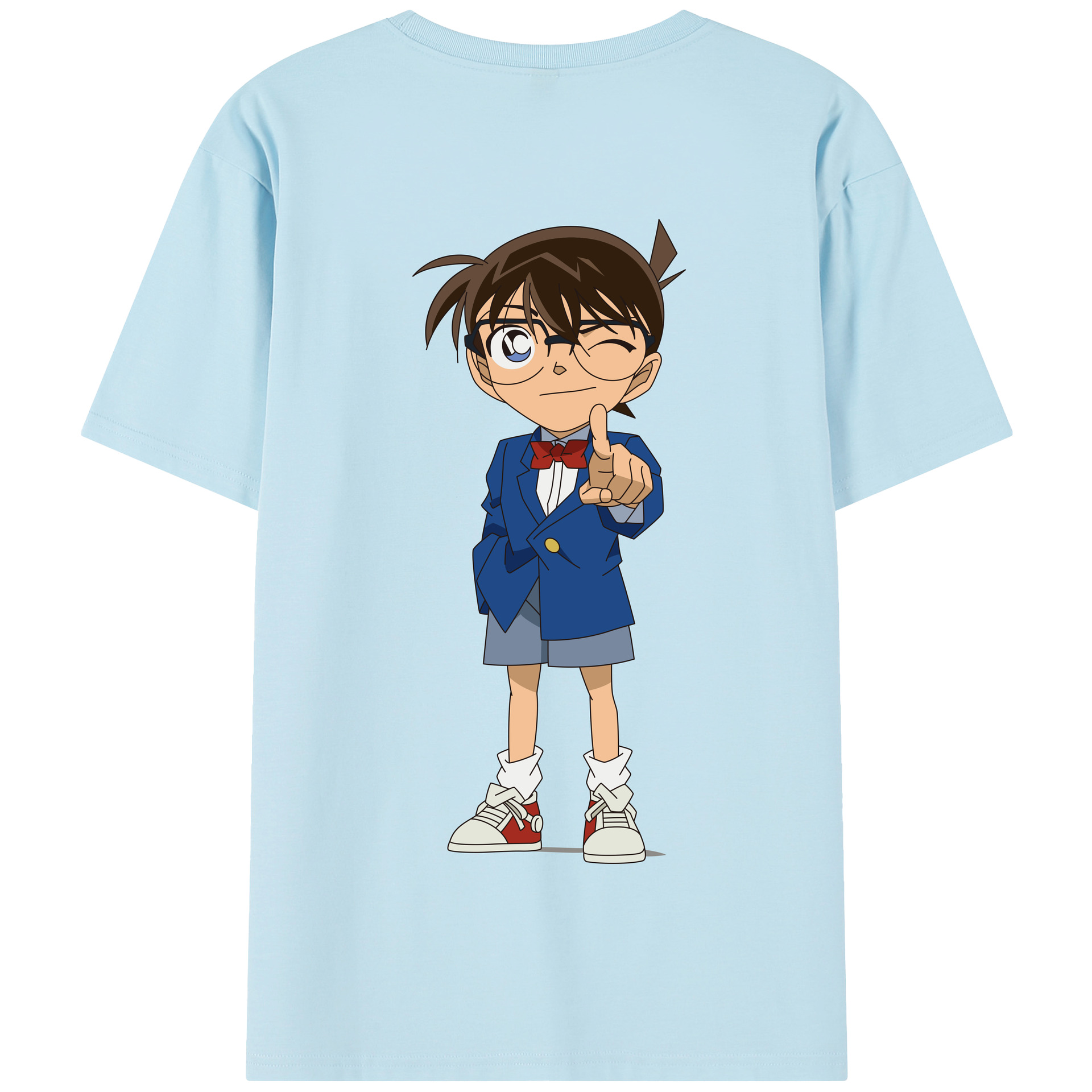 （画像用） 名探偵コナン 江戸川 コナン Detective Conan Conan Edogawa 綿100％半袖Tシャツ（背面プリント）